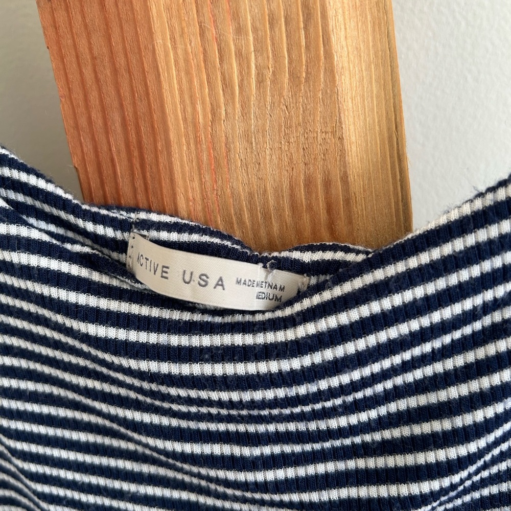 Active USA Navy and White Striped Tank Top - Picture 2 of 3